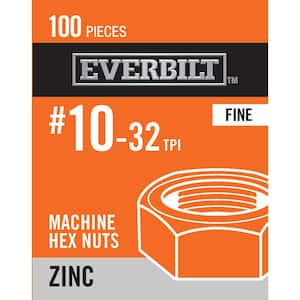 #10-32 Zinc Plated Machine Screw Nut (100-Pack)