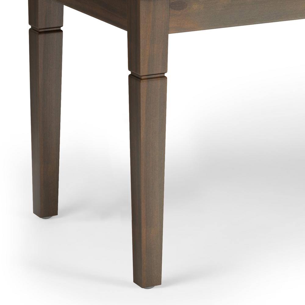 Distressed Brown Faux Leather Tufted Ottoman Bench