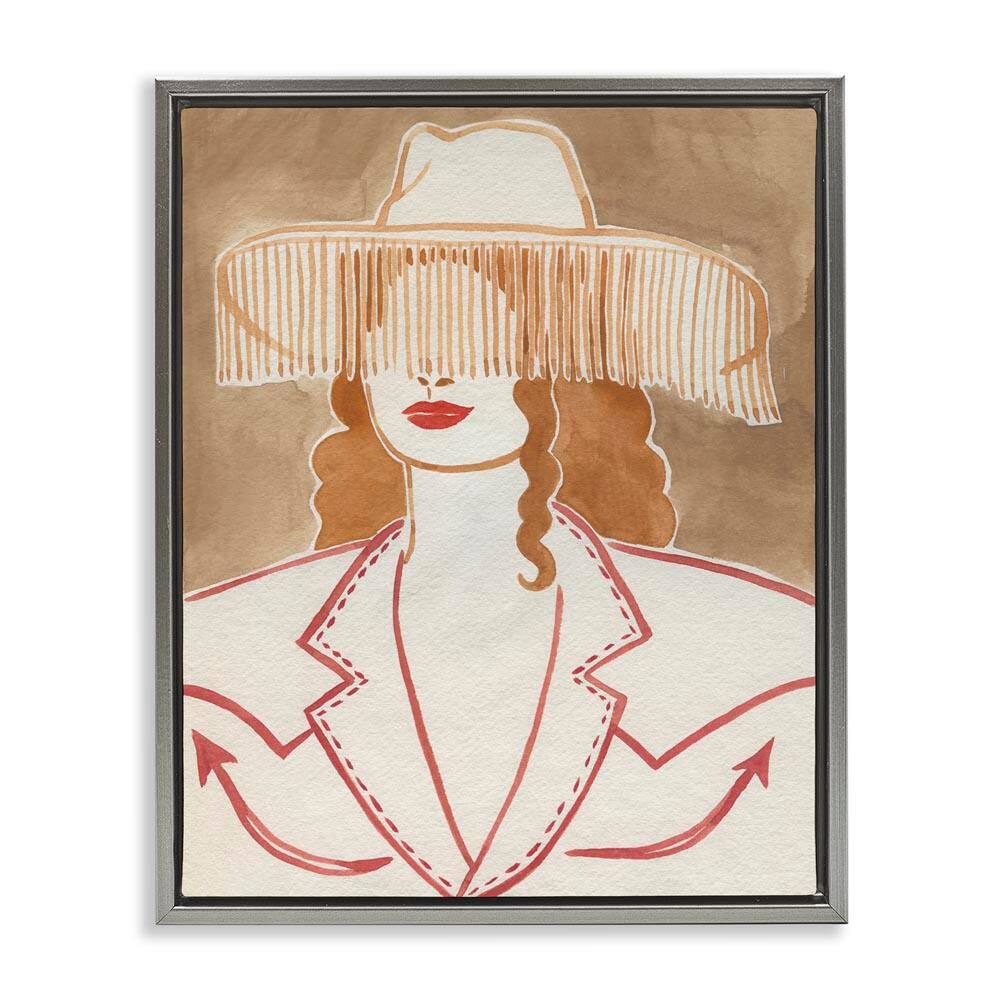 Western Cowgirl Fashion by Grace Popp Gray Floater Frame People Graphic Art Print 31 in. x 25 in. price history on PriceWatchPro