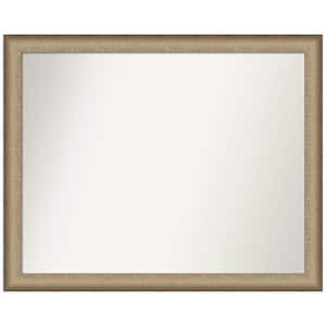 Elegant Brushed Bronze Narrow 31 in. W x 25 in. H Rectangle Non-Beveled Framed Wall Mirror in Bronze