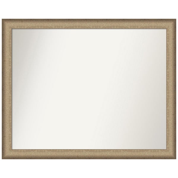Amanti Art Elegant Brushed Bronze Narrow 31 in. W x 25 in. H Rectangle Non-Beveled Framed Wall Mirror in Bronze