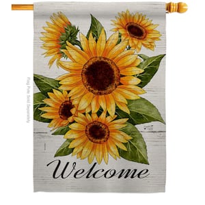 28 in. x 40 in. Happiness Sunflowers Spring House Flag Double-Sided Decorative Vertical Flags