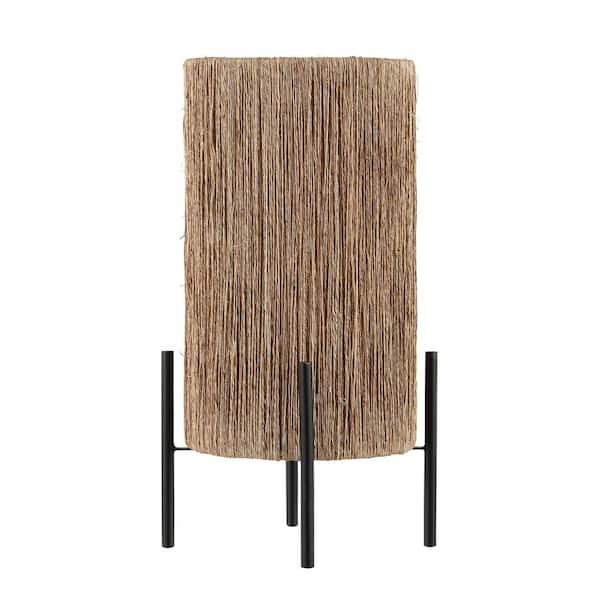 Kai 16.5 in. Brown Coastal Minimalist Rattan LED Table Lamp