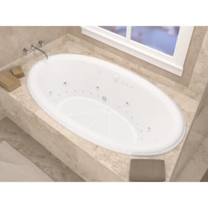 Topaz 78 in. Oval Drop-in Whirlpool and Air Bath Tub in White