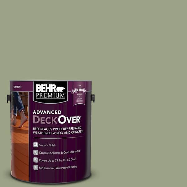 BEHR Premium Advanced DeckOver 1 gal. #SC-132 Sea Foam Smooth Solid Color Exterior Wood and Concrete Coating