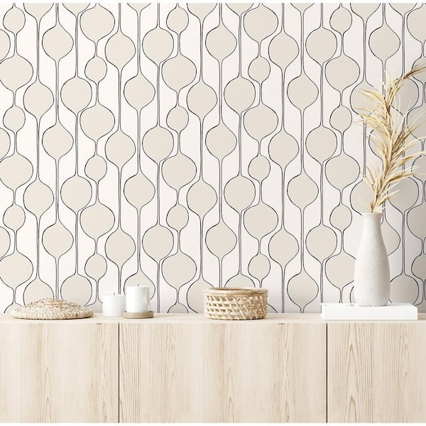 Marshmallow Bubble Stripe Vinyl Peel and Stick Wallpaper Roll (Covers 31.35 sq. ft.)