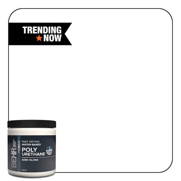 BEHR PREMIUM 8 oz. Semi-Gloss Clear Fast Drying Water-Based Interior Polyurethane