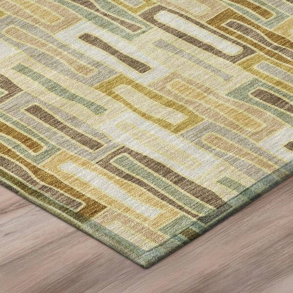 Chantille Machine Washable Indoor/Outdoor Abstract ACN3054 Gold 2 ft. x 3 ft. Accent Rug