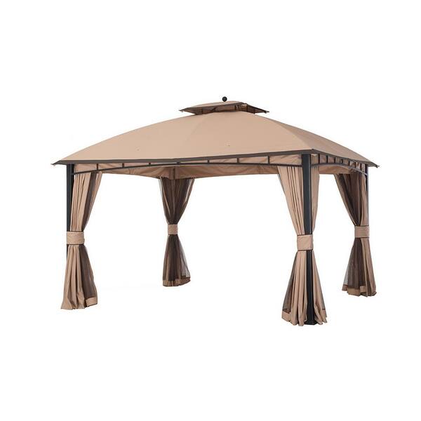 Sunjoy 12 ft. x 10 ft. Gold and Brown Edge Mirage Gazebo