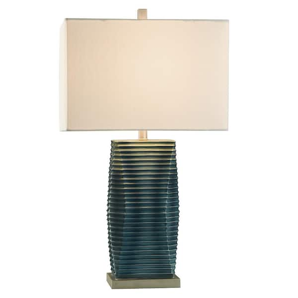 StyleCraft Nemo 27 in. Ocean Blue Table Lamp L216436DS - The Home Depot