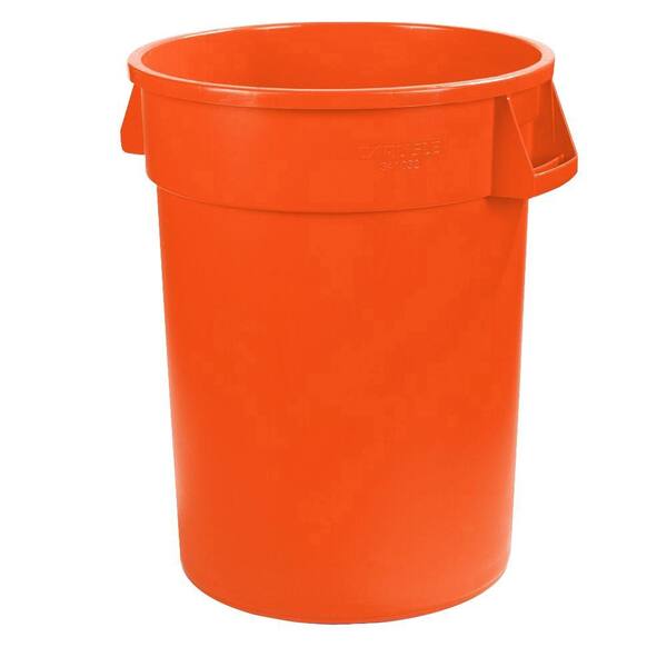 Carlisle Bronco 44 Gal. Orange Round Trash Can (3-Pack)