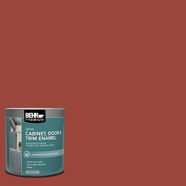 BEHR PREMIUM 1 qt. #S-H-190 Antique Red Satin Enamel Interior/Exterior Cabinet, Door & Trim Paint