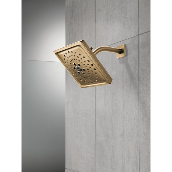 H2Okinetic Gold 3-Spray Patterns 1.75 GPM 7.63 in. Wall Mount Fixed Shower Head in Lumicoat Champagne Bronze