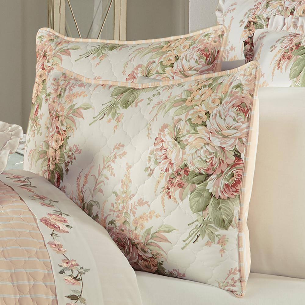 Estelle Coral Bloom Full Microfiber Quilt Set - 3 Piece