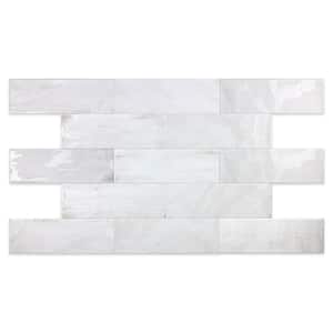 Router Rectangle White 3 in. x 9 in. Rich Textured Matte Ceramic Artistic Subway Wall Tile (7.99 sq. ft./44-piece case)