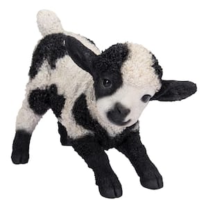 Black/White Lamb Playing Garden Statue