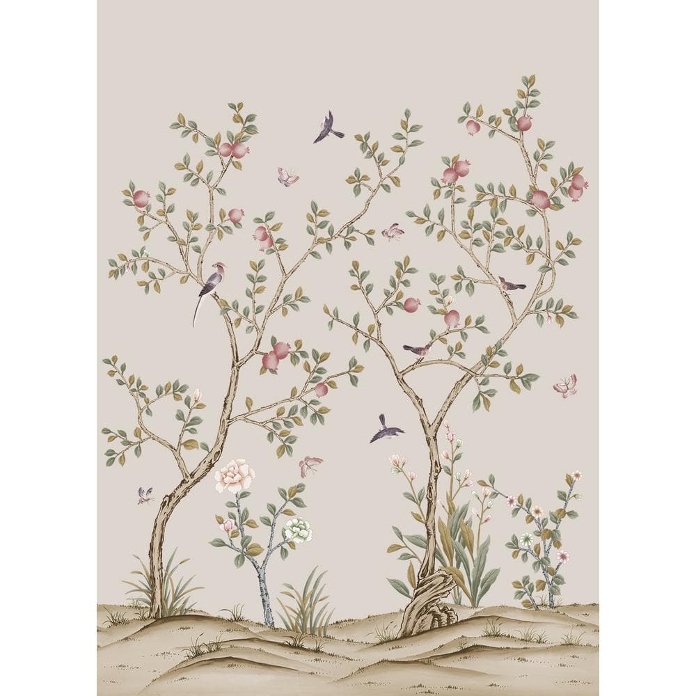 Tempaper Chinoiserie Pomegranate Sand Removable Peel and Stick Vinyl ...