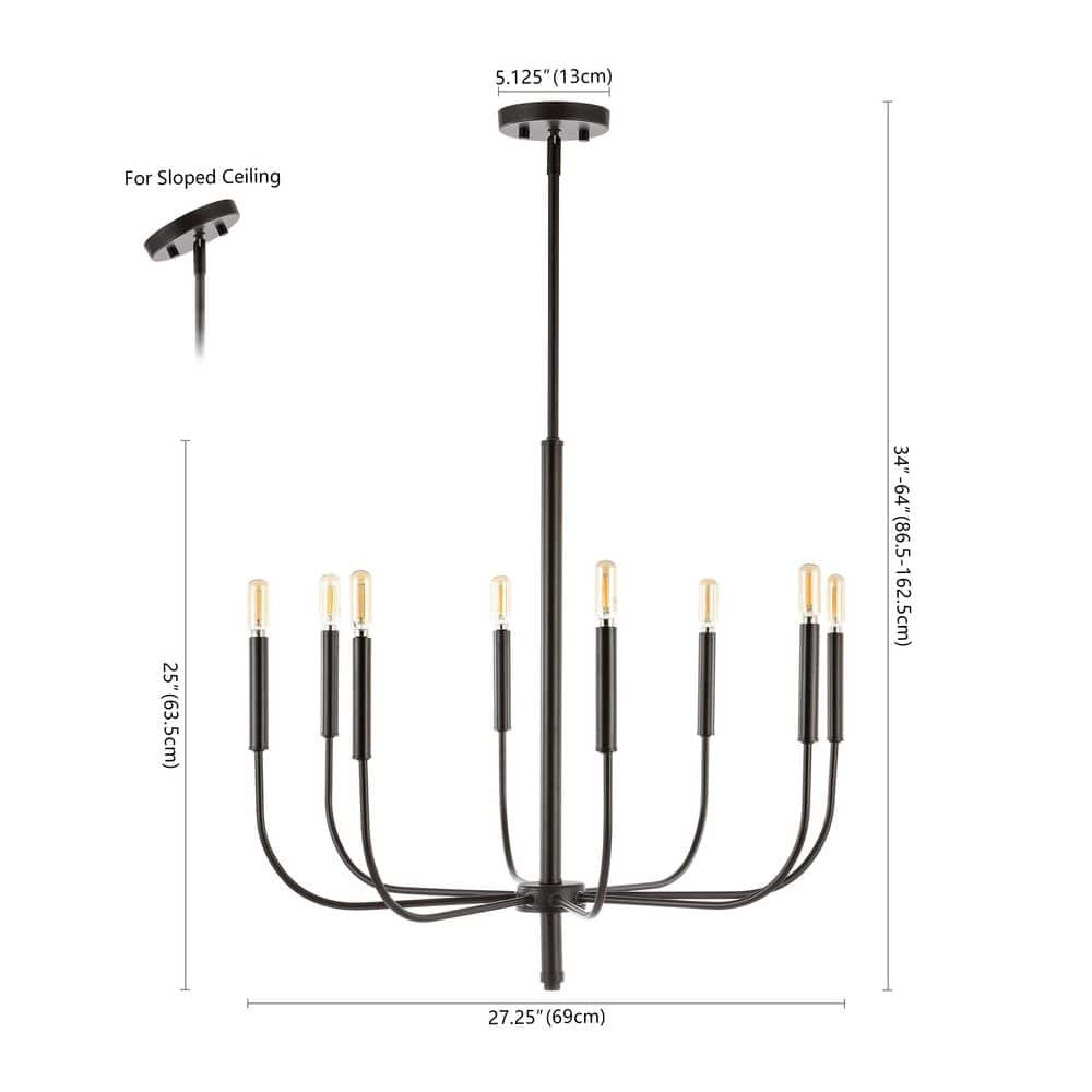 Amoros 27.25" Oil Rubbed Bronze LED Chandelier with Adjustable Height