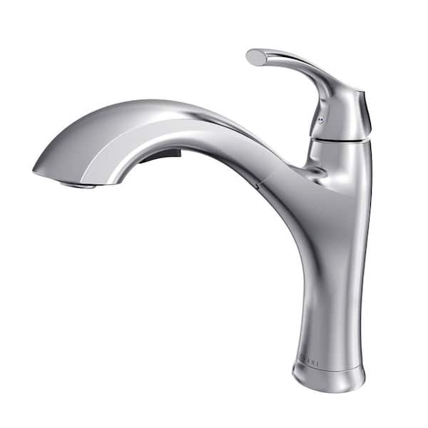 Lulani Maldives 1-Handle Pull Out Sprayer Kitchen Faucet in Brushed ...