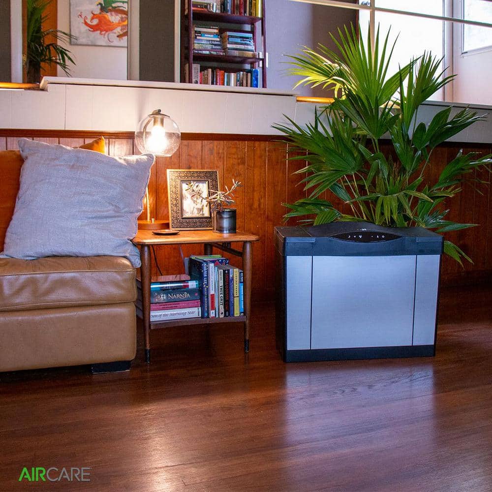 AIRCARE Black and Brushed Nickel Evaporative Humidifier with Digital Controls