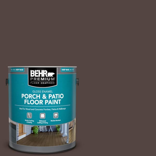 BEHR PREMIUM 1 gal. #PFC-25 Dark Walnut Gloss Enamel Interior/Exterior Porch and Patio Floor Paint