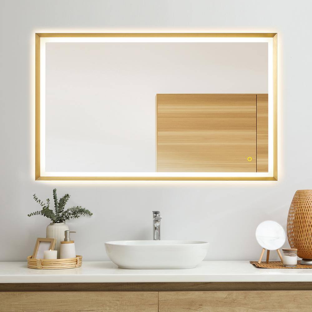 Apollo 48" Gold Aluminum LED Vanity Mirror