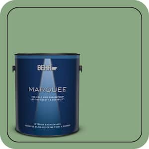 1 gal. #M400-5 Baby Spinach One-Coat Hide Satin Enamel Interior Paint & Primer