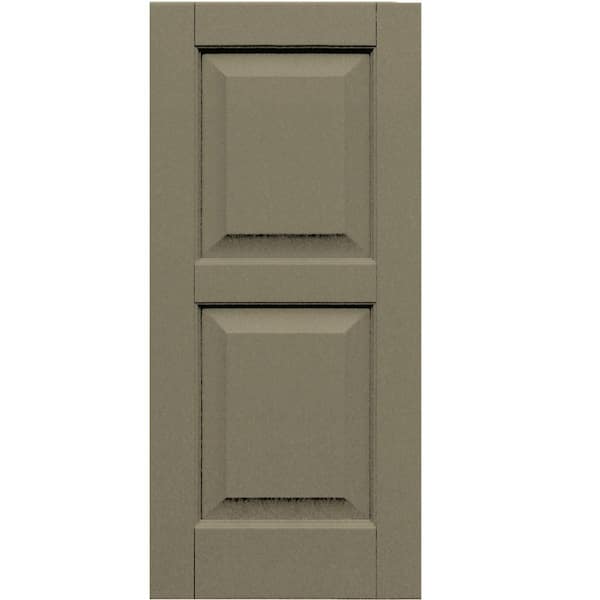 Winworks Wood Composite 15 in. x 33 in. Raised Panel Shutters Pair #660 Weathered Shingle