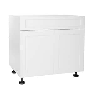 Quick Assemble Modern Style, Shaker White 30 in. Sink Base Kitchen Cabinet, 2 Door (30 in. W x 24 in. D x 34.50 in. H)
