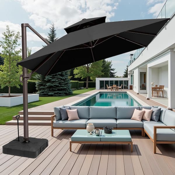 5 cantilever patio umbrella FIM P-Series 9.5' Square Cantilever Patio Umbrella 9.5' x 9.5'
