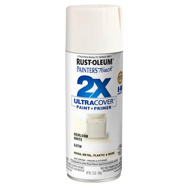 Rust Oleum Painter S Touch 2x 12 Oz Satin Heirloom White General Purpose Spray Paint 334071 The Home Depot