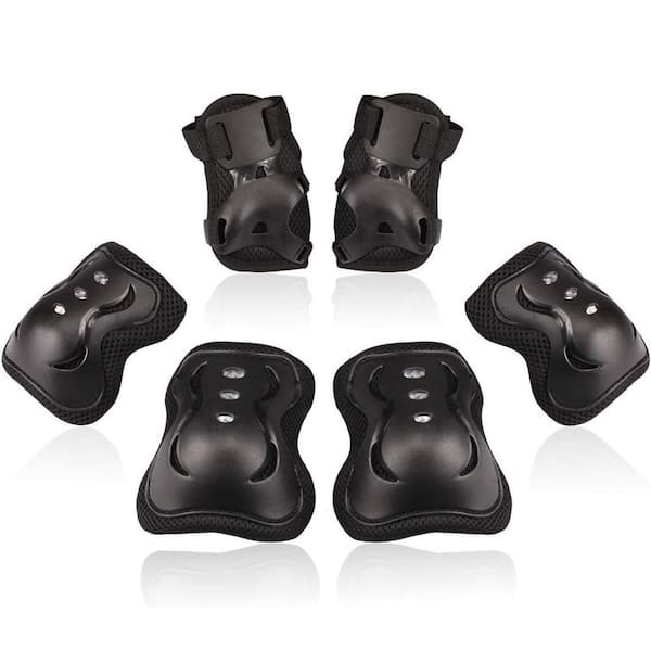 Youth Skateboarding Cycling Protective Gear Set Knee Elbow Wrist Pads for Extreme Sports 3-Pair Pack