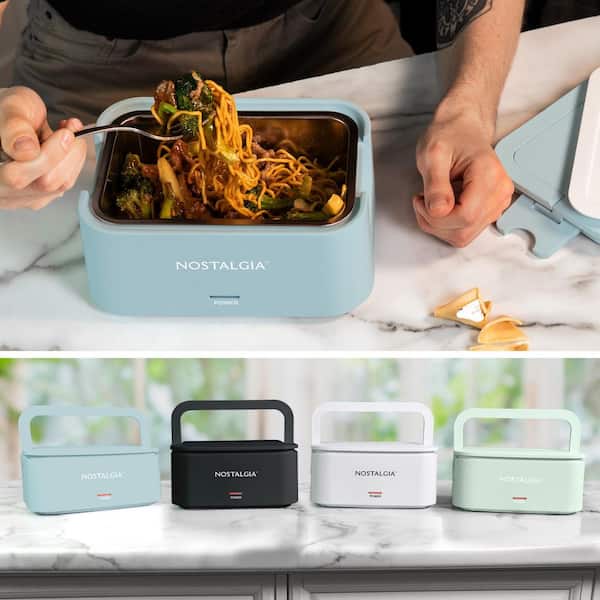 Nostalgia Blue 32 oz. Portable Heated Lunch Box NLB4CHB - The Home
