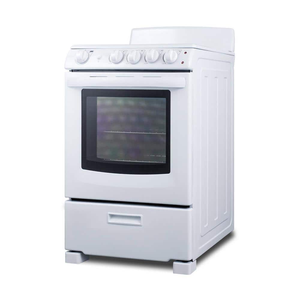 24" White Electric Coil Range with 4 Burners