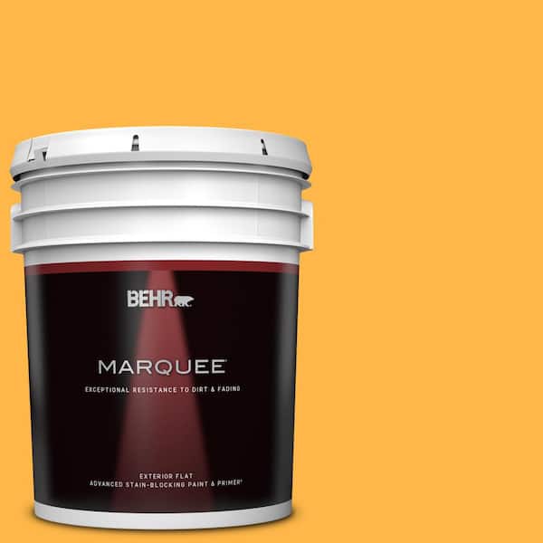 BEHR MARQUEE 5 gal. #300B-6 Glorious Gold Flat Exterior Paint & Primer