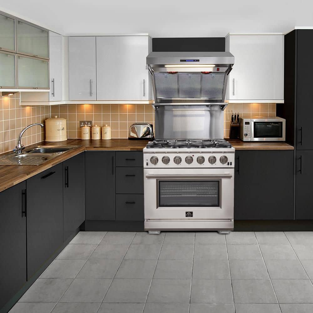 36" Stainless Steel Dual-Fuel Freestanding Gas Range