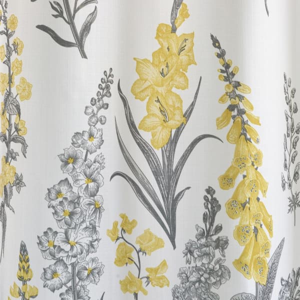 Zenna Home 70 In X 72 Yellow And, Yellow Fabric Shower Curtain