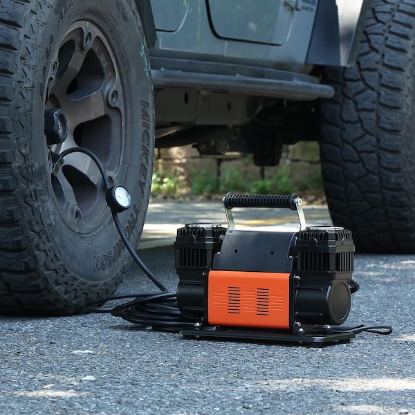10.6 CFM Heavy Duty Air Compressor, 30-second Fast Inflation Dual-Cylinder Tire, 12-Volt, 150 PSI Off-road Air Pump