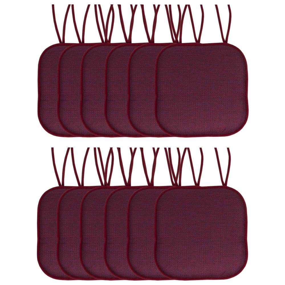 Cameron Square Memory Foam 16 in.x16 in. Non-Slip Back, Chair Cushion with Ties (12-Pack), Wine price history on PriceWatchPro