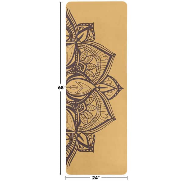 RAD Sportz Suede Hot Yoga Mat with Strap, Gold - 68 in. L x 24 in