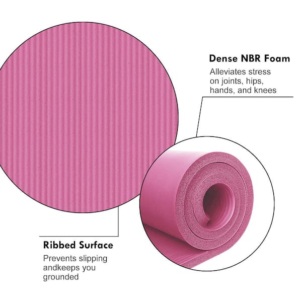 Pro Space Pink High Density Large Yoga Mat 79 in. L x 52 in. W x 