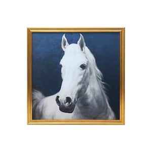 Vintage Equestrian Framed Wall Art Animal Print 29 in. x 29 in .