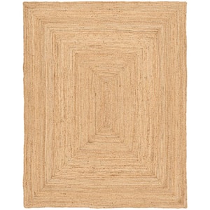 Natural Jute Natural 8 ft. x 10 ft. Solid Contemporary Area Rug