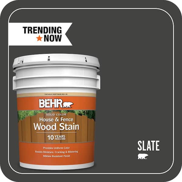 5 gal. #SC-102 Slate Solid Color House and Fence Exterior Wood Stain