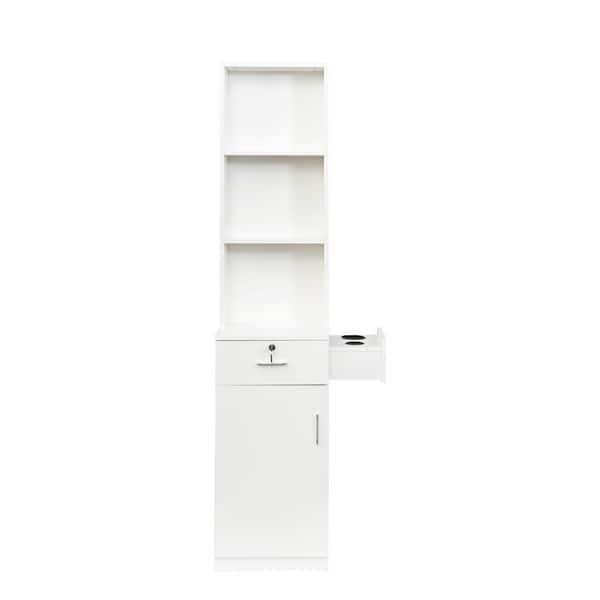 Unbranded White 71 in. Beauty Salon Storage Cabinet Modern Simple Large Storage Space Office and Living Room Storage Cabinet