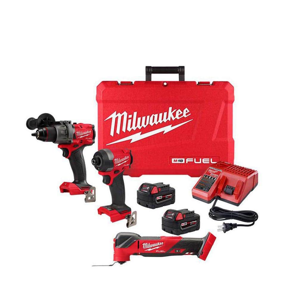 M18 FUEL 18-V Lithium-Ion Brushless Cordless Hammer Drill and Impact Driver Combo Kit (2-Tool) with Multi-Tool -  Milwaukee, 3697-22-2836