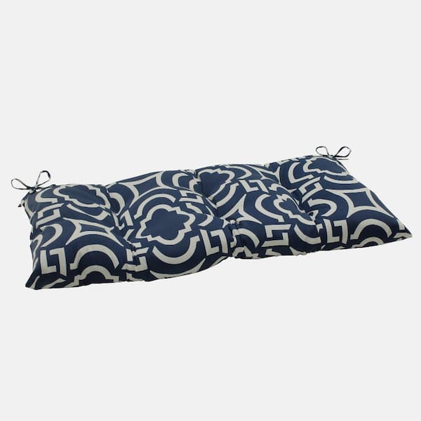 Pillow Perfect Novelty Rectangular Outdoor Bench Cushion in Blue