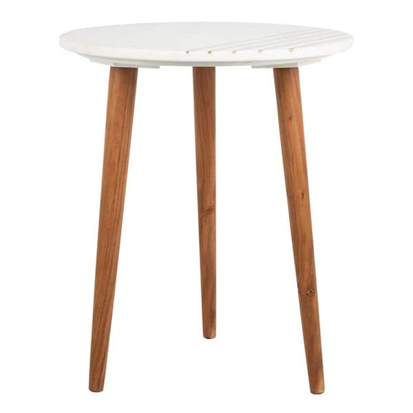 SAFAVIEH Valerie White/Brown End Table