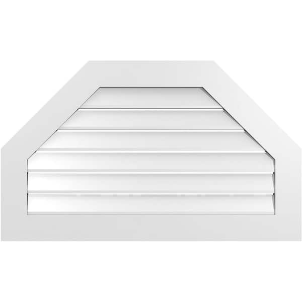 Ekena Millwork 40 in. x 24 in. Octagonal Top Surface Mount PVC Gable Vent: Functional with Standard Frame