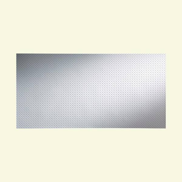 Fasade Diamond Plate 96 in. x 48 in. Gloss White Vinyl Decorative Wall Panel